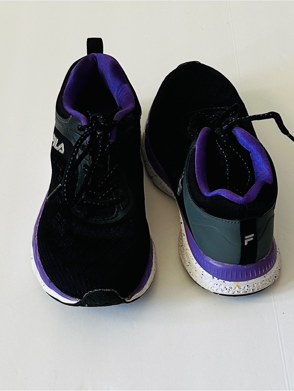 Fila Women’s Black and Purple Athletic Sneakers